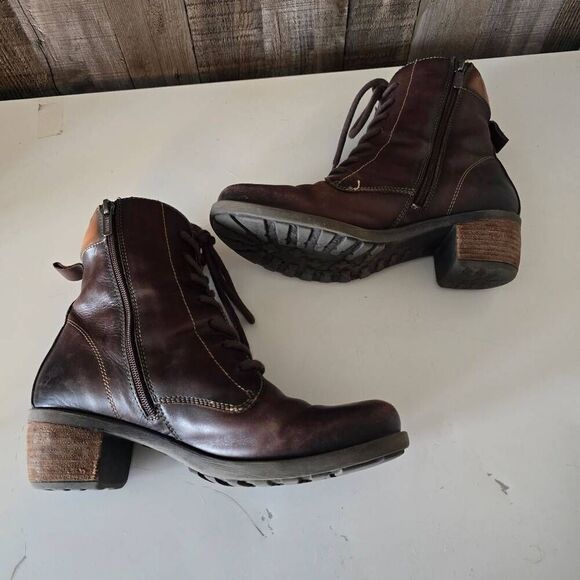 Pikolinos Brown Floral Embossed Ankle Booties 38 - Picture 7 of 8